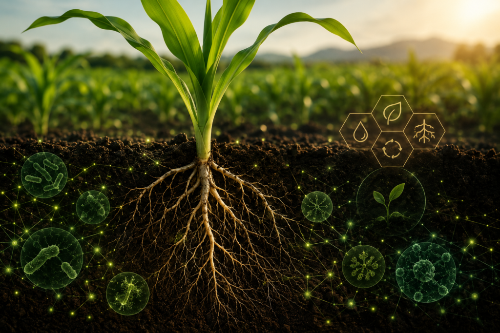 Home engineering microbial intelligence™ across three core domains agriculture